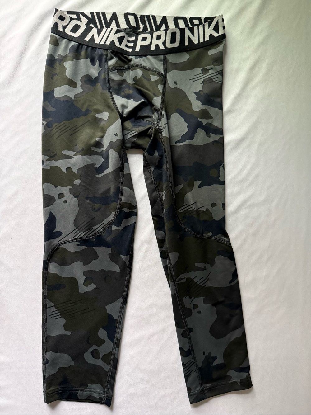 Nike Kids Camo Compression Leggings - Black, Gray, Olive